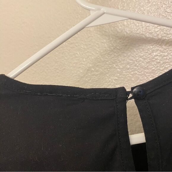 Black pin Striped stretchy Jumpsuit Romper jersey girls 10-12 - Picture 8 of 9